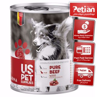 کنسرو سگ بالغ حاوی گوشت گوساله US PET