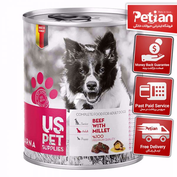 کنسرو گوشت گوساله و ارزن US PET