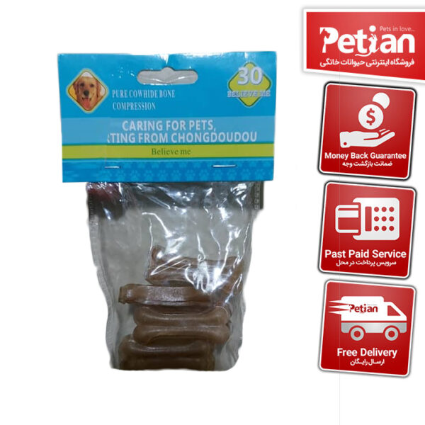تشویقی استخوانی سگ به صورت ژلاتینی تهیه شده از پوست تمیز و فشرده شده گاو - 7 تایی -